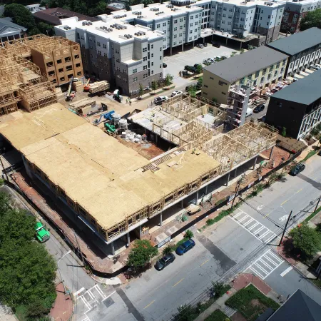 a high angle view of a building