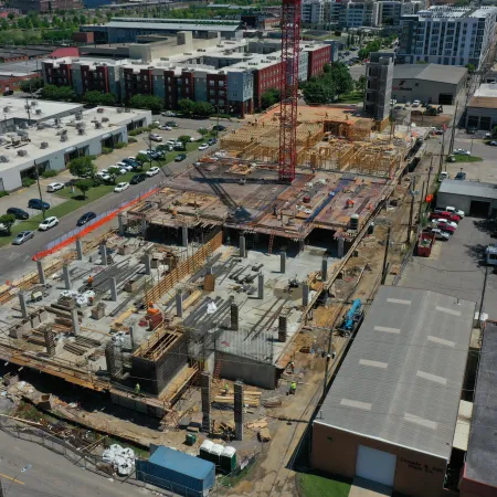 a construction site with a crane