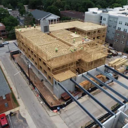 a building with a roof