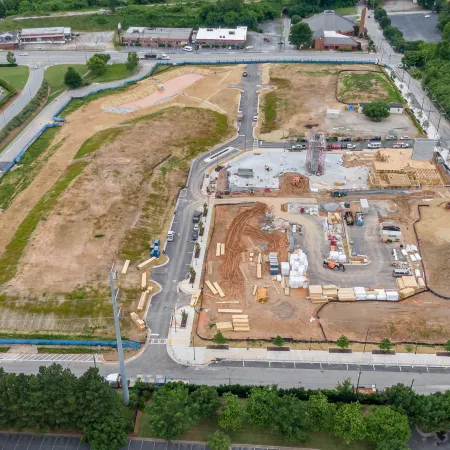 a high angle view of a construction site