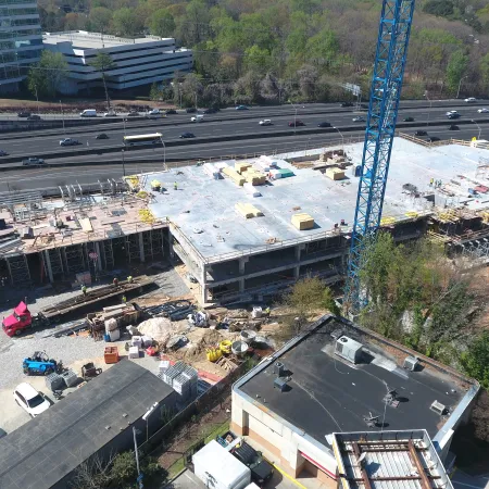 a high angle view of a construction site