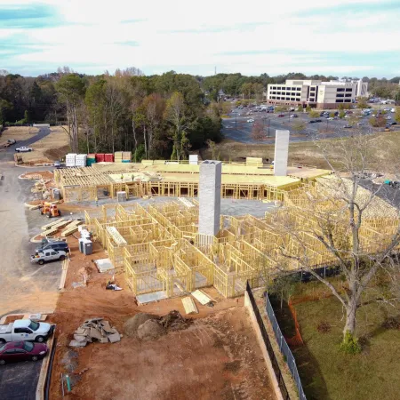 a high angle view of a construction site