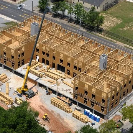 a high angle view of a building