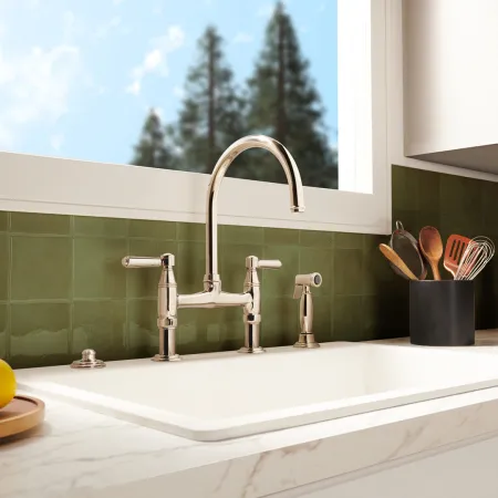 a kitchen sink with a window