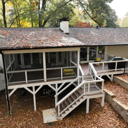 a house with a deck