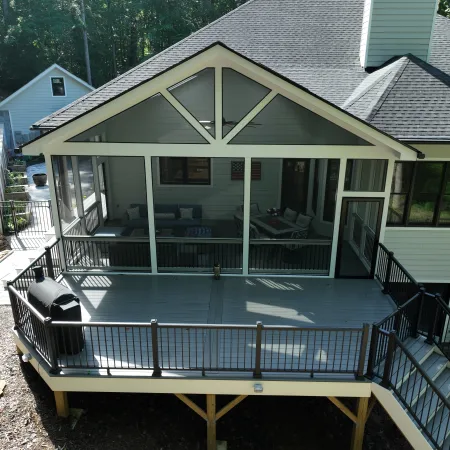 a house with a deck