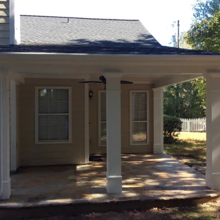 a house with pillars