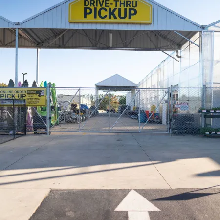 a gated off area with a sign on it