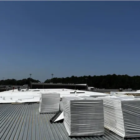 a roof with solar panels