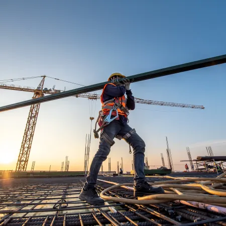 a man standing on a construction site