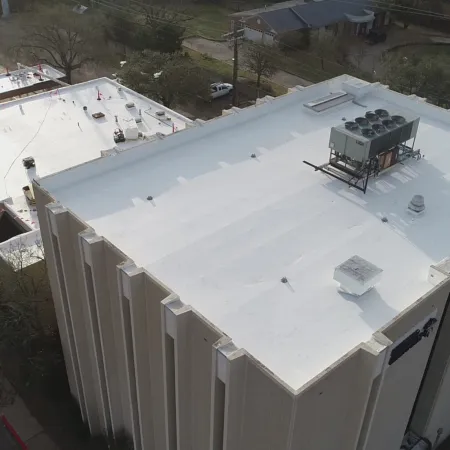 a building with a parking lot