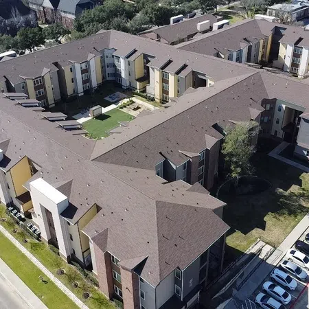 a high angle view of a town
