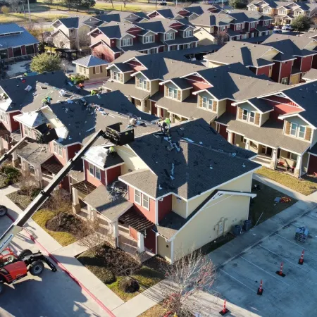 aerial view of a neighborhood