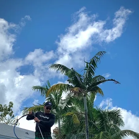 a person standing on a boat