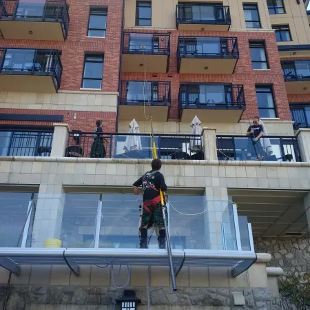 a group of people on a balcony