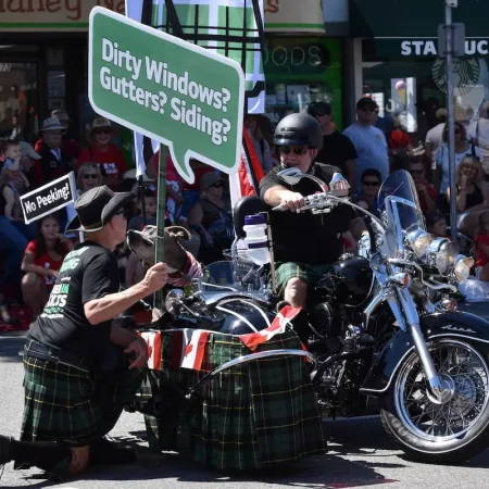 a couple of men on a motorcycle