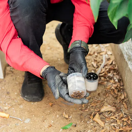 a person wearing gloves and a glove