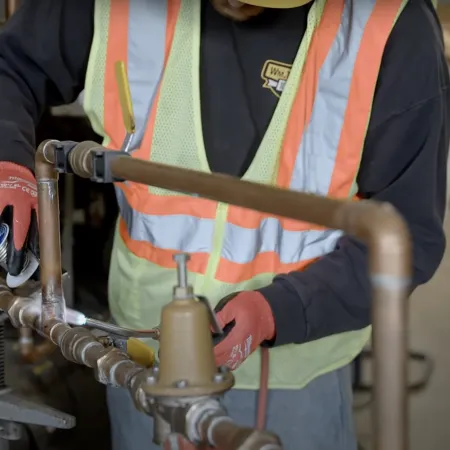 a person working on a machine