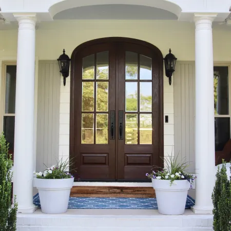 Stained wood front entry doors 