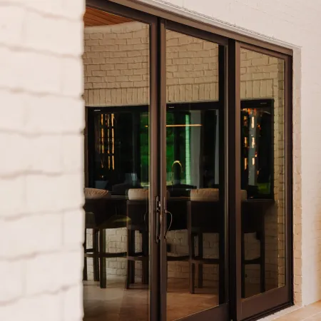 Bronze framed sliding French door 