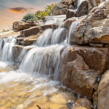 a waterfall over rocks