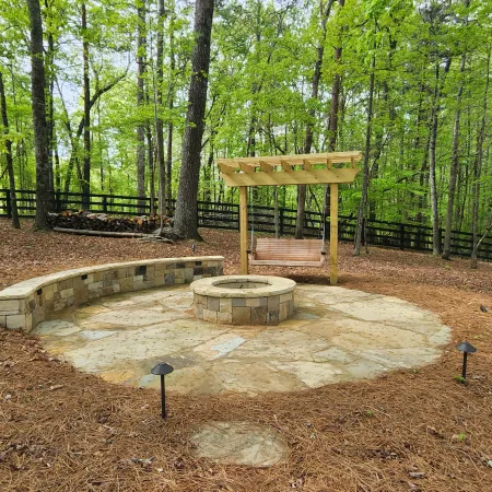 a wooden structure in a park