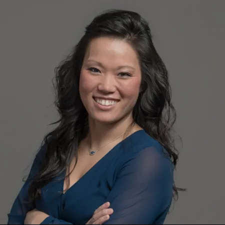 a person in a blue dress