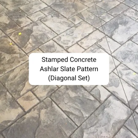 Stamped Concrete - Ashlar Slate Pattern (Diagonal Set)
