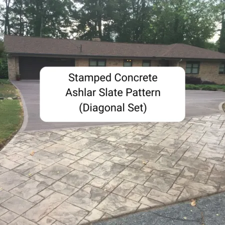 Stamped Concrete - Ashlar Slate Pattern (Diagonal Set)
