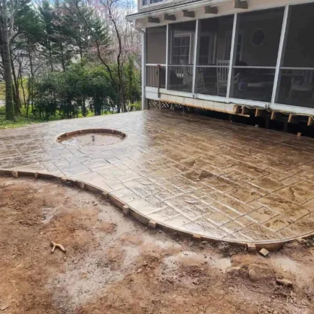 a building with a pool in the front