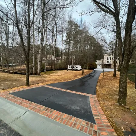 Brick border apron accenting a home entryway