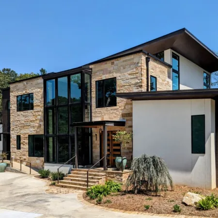 a house with a garage