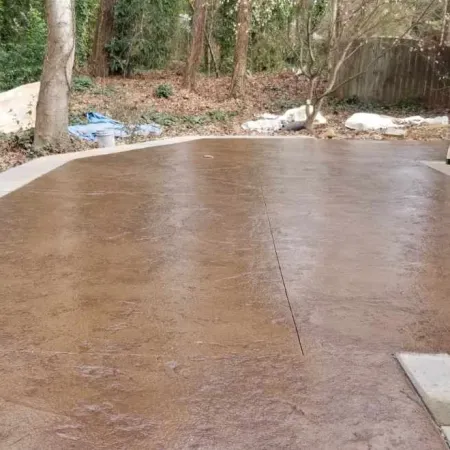 Sophisticated stamped patio enhancing the home’s exterior