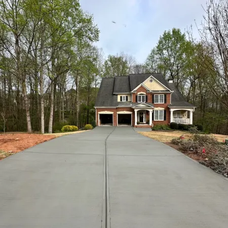 a house with trees around it