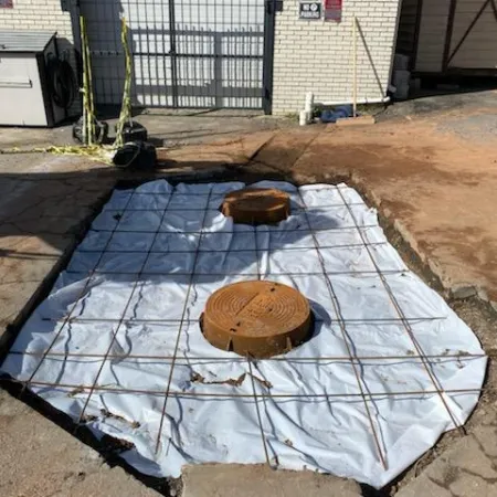 a round object on a metal surface