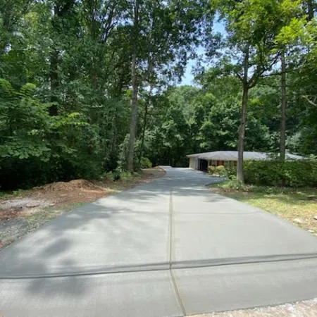 a road with trees on the side