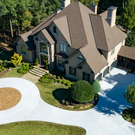 a house with a pool