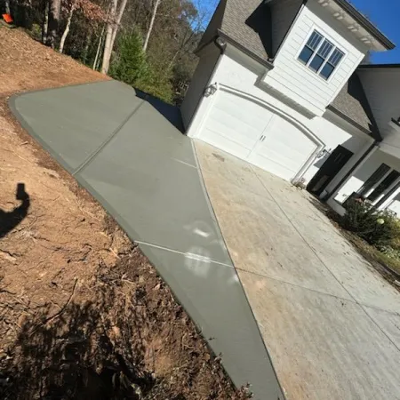 a house with a concrete foundation