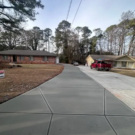 a street with houses and trees