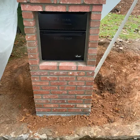 a brick oven in a brick wall