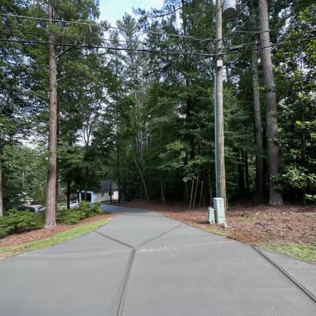 a street with trees on the side