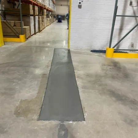 a concrete floor in a factory