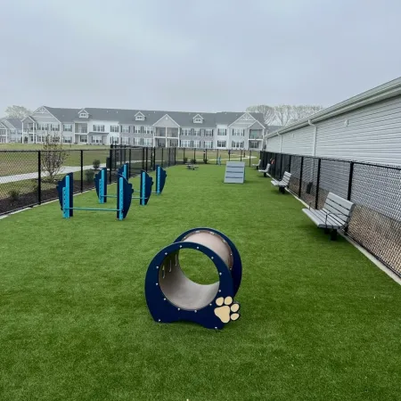 a playground with a slide
