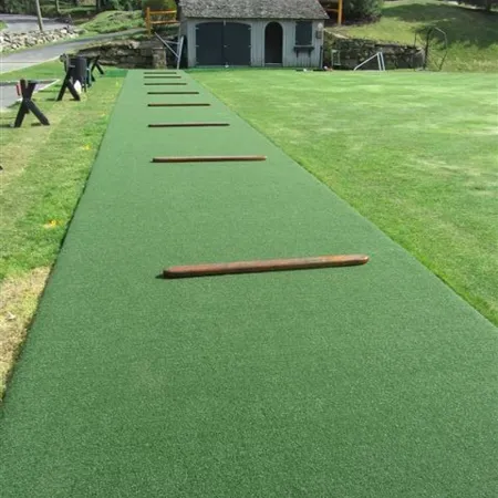 a golf course with a green ball