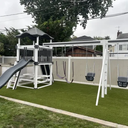 a play set in a yard