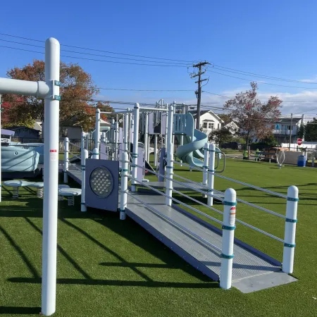 a playground with a slide