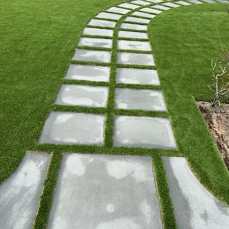 a white and green lawn