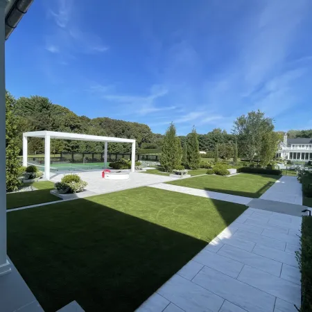 a house with a large lawn