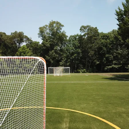 a football field with a net