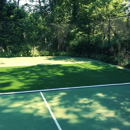a tennis court with a net